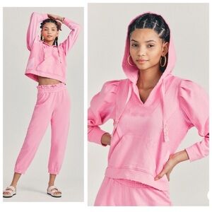 Love Shack Fancy Alouette Hoodie & Mirabella Jogger Pants Lounge Suit Size XS